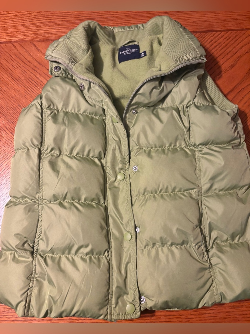 Faded Glory Light Green Quilted Puffer Jacket best size small
